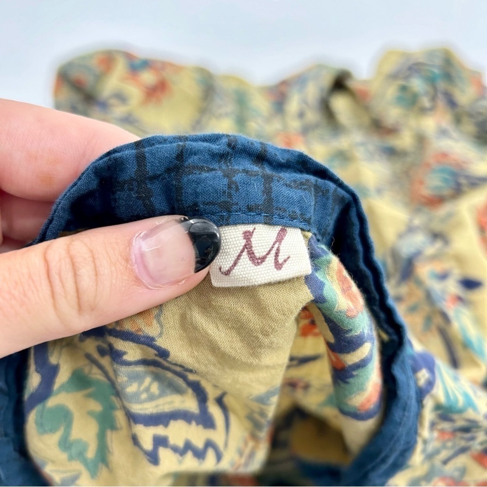 Neutral Global Earth Toned Floral Boho Cotton‎ Tie Front vest from Kathmandu S/M - Picture 5 of 6